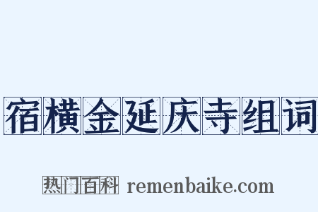 宿横金延庆寺组词是什么意思的图片